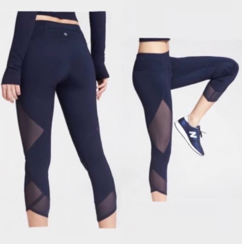 Athleta Aura Sonar Capri Leggings Navy Blue Size S